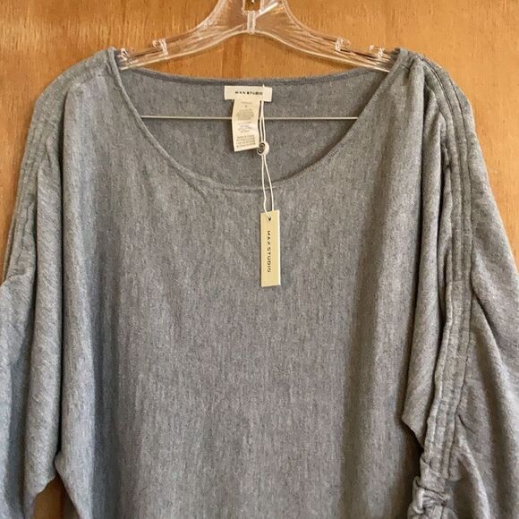 Max Studio Scrunch Sleeve Crew Neck - Picture 11 of 12